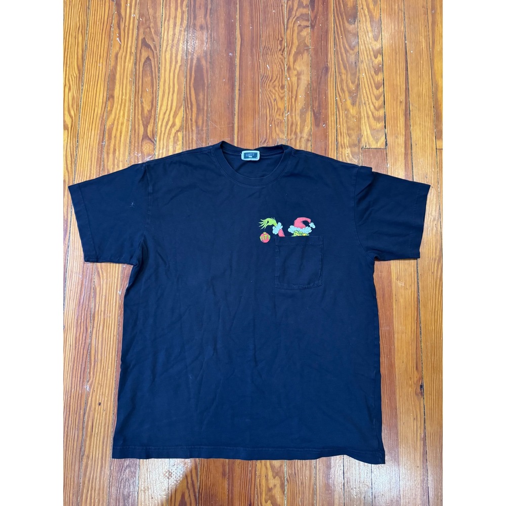 Kith x The Grinch Pocket Tee Black Mens Large Dr Seuss Christmas Streetwear